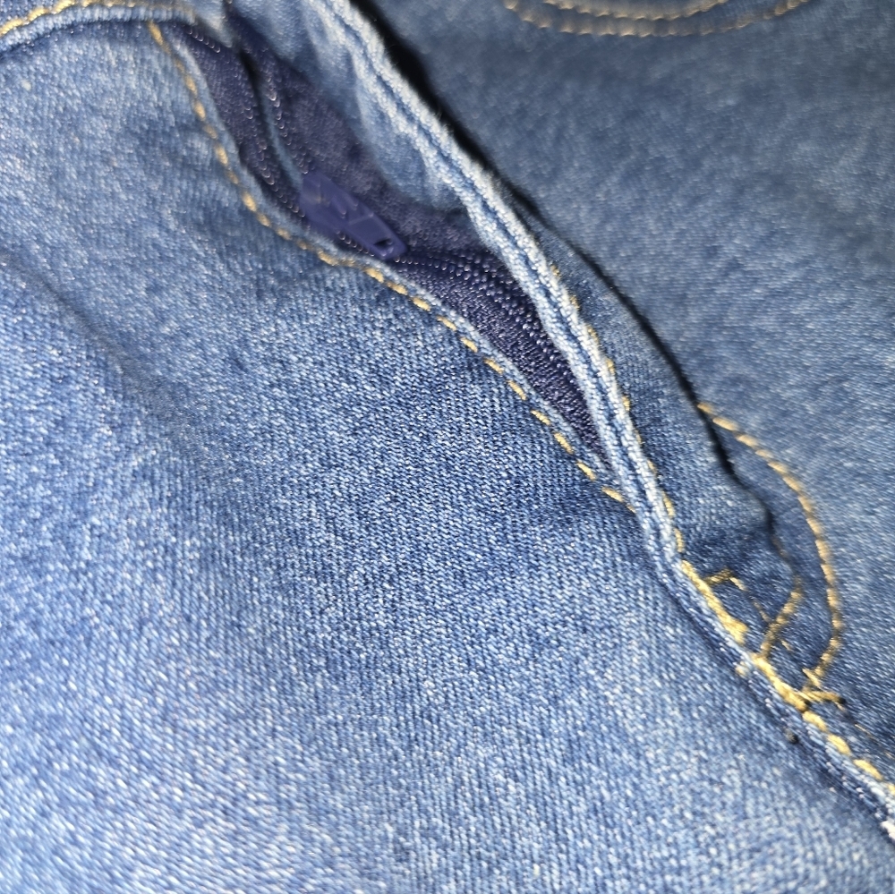 Leopard And Serape Distress Denim Girls Jeans, Stretch, Large - Picture 4 of 9